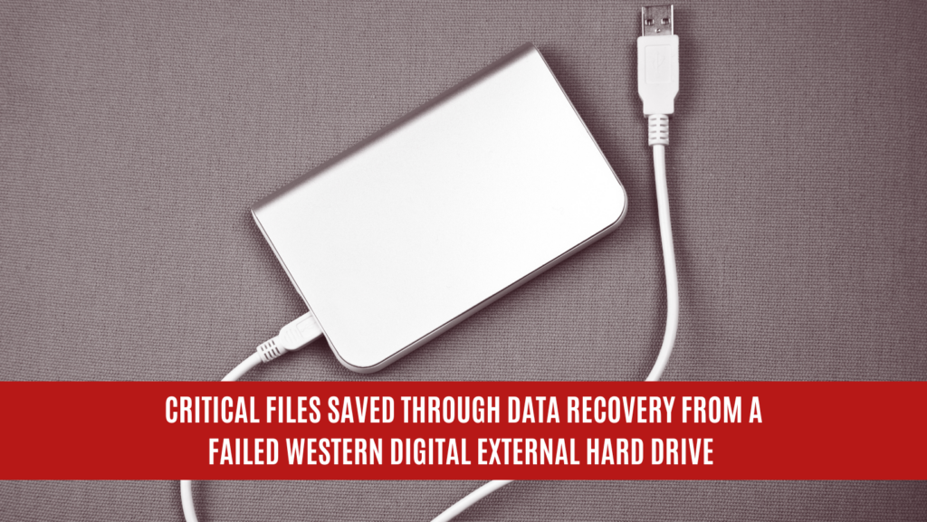 Critical Files Saved Through Data Recovery from a Failed Western Digital External Hard Drive