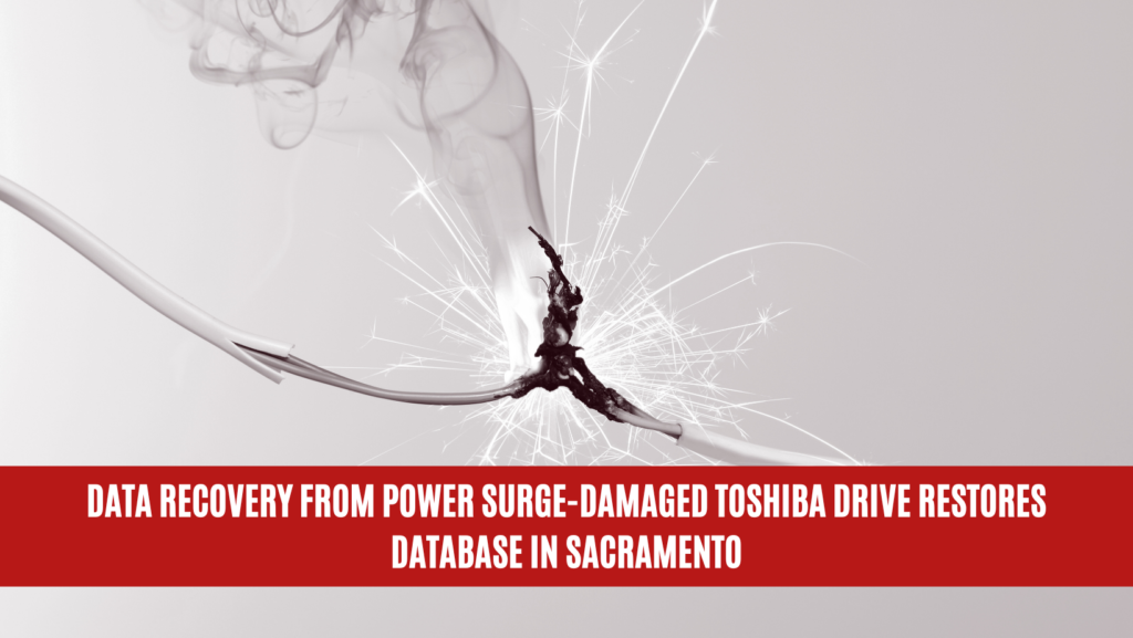 Data Recovery from Power Surge-Damaged Toshiba Drive Restores Database in Sacramento